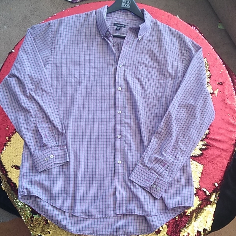 Van Heusen purple plaid dress shirt XL